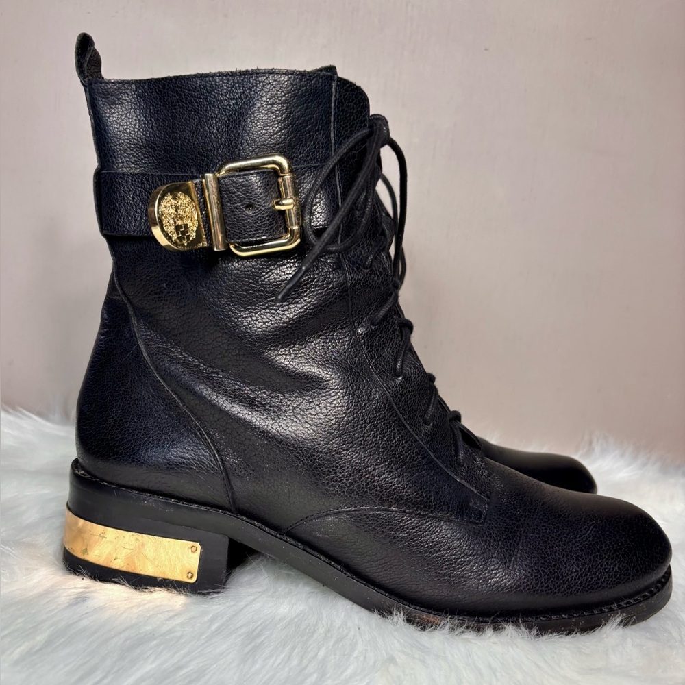 VINCE CAMUTO Ankle Boots w/Gold Accents - Picture 1 of 7